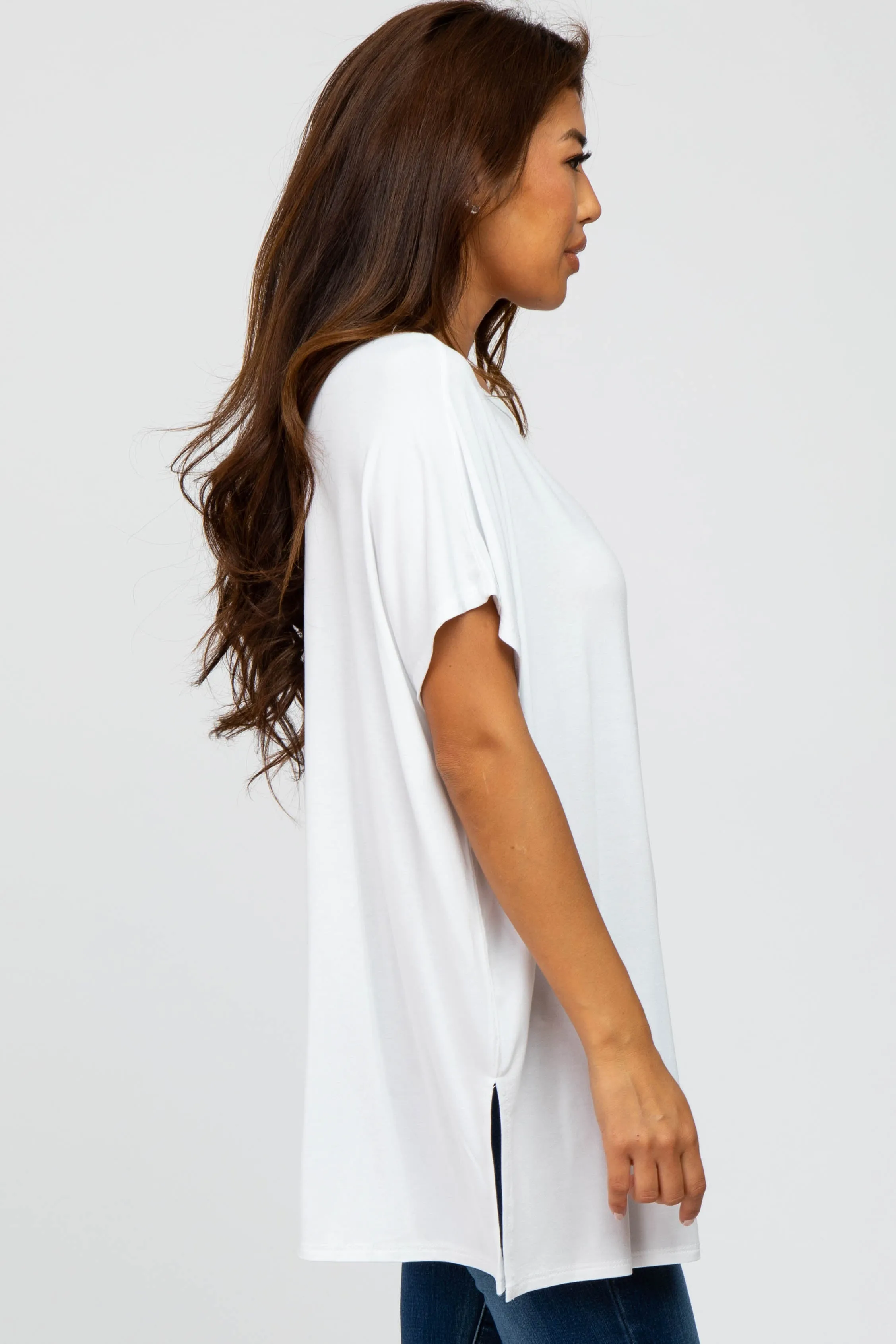 White Short Sleeve Boatneck Top sold by Pinkblush product image thumbnail 2