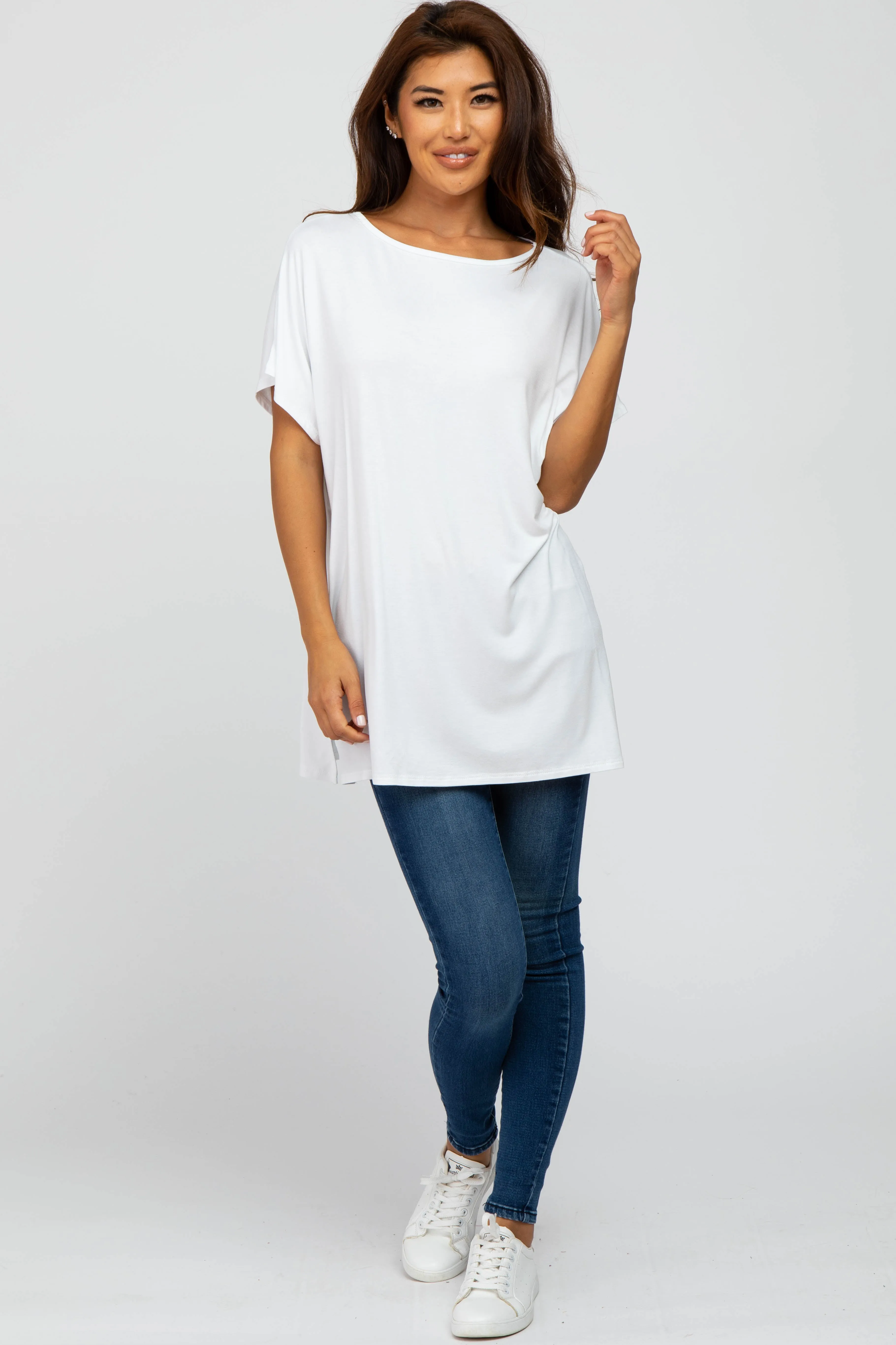 White Short Sleeve Boatneck Top sold by Pinkblush product image thumbnail 4