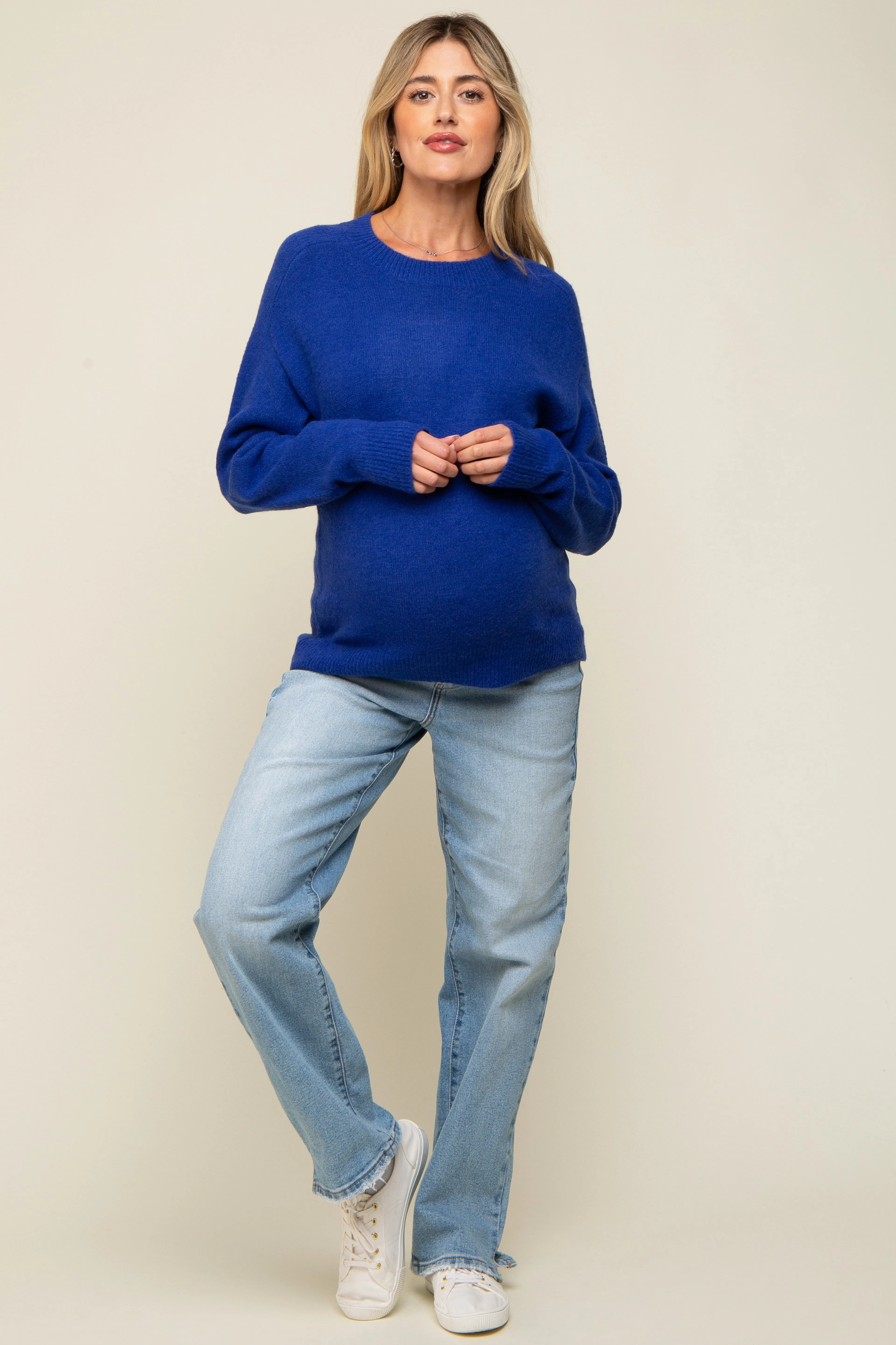 Royal Blue Basic Maternity Sweater sold by Pinkblush product image thumbnail 4