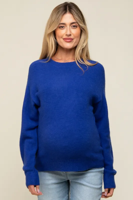 Royal Blue Basic Maternity Sweater sold by Pinkblush