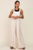 Beige Sleeveless Wide Leg Jumpsuit sold by Pinkblush