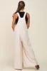 Beige Sleeveless Wide Leg Jumpsuit sold by Pinkblush