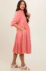 Coral Button Front Maternity Dress sold by Pinkblush