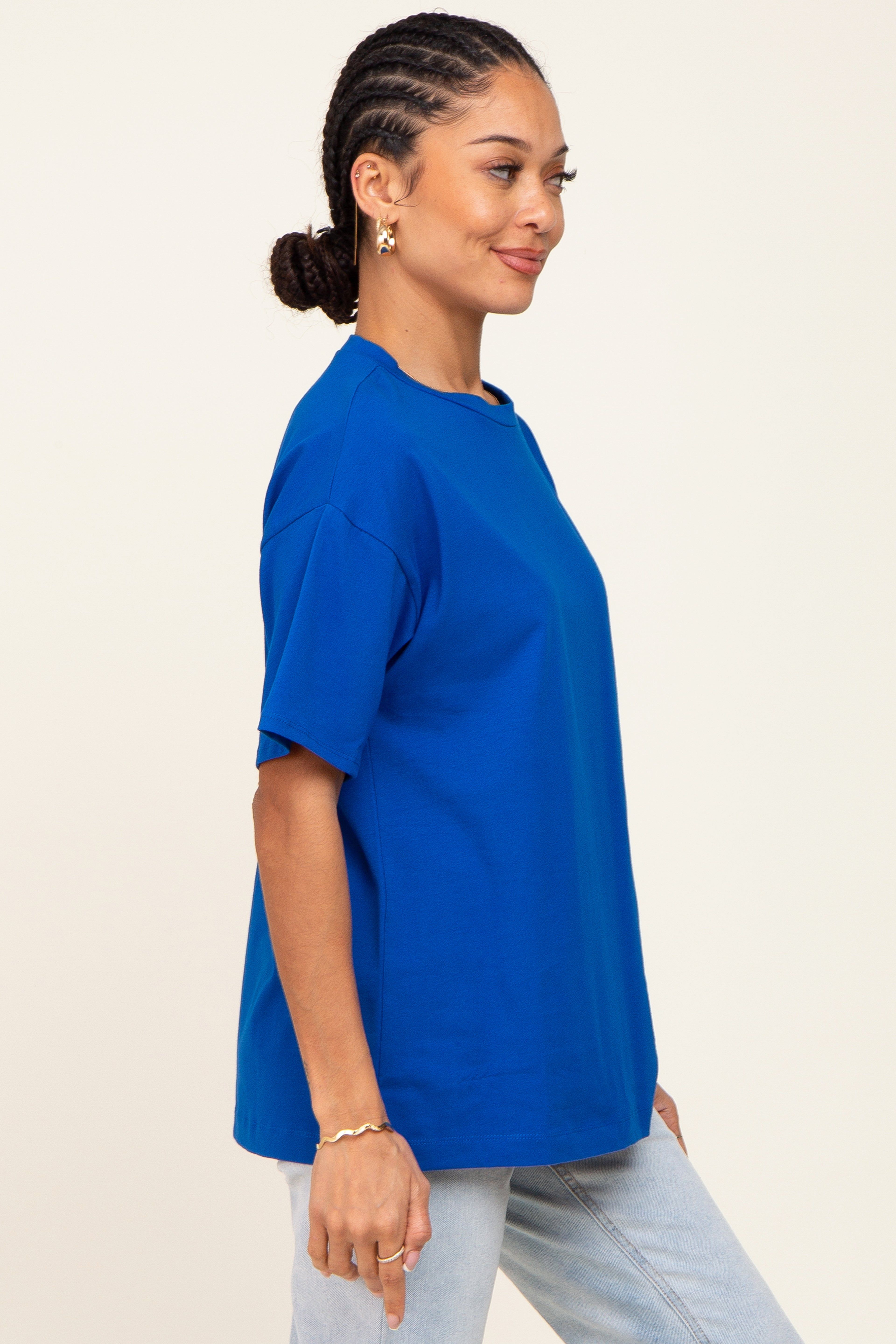 Royal Blue Oversized Basic Tee sold by Pinkblush product image thumbnail 2