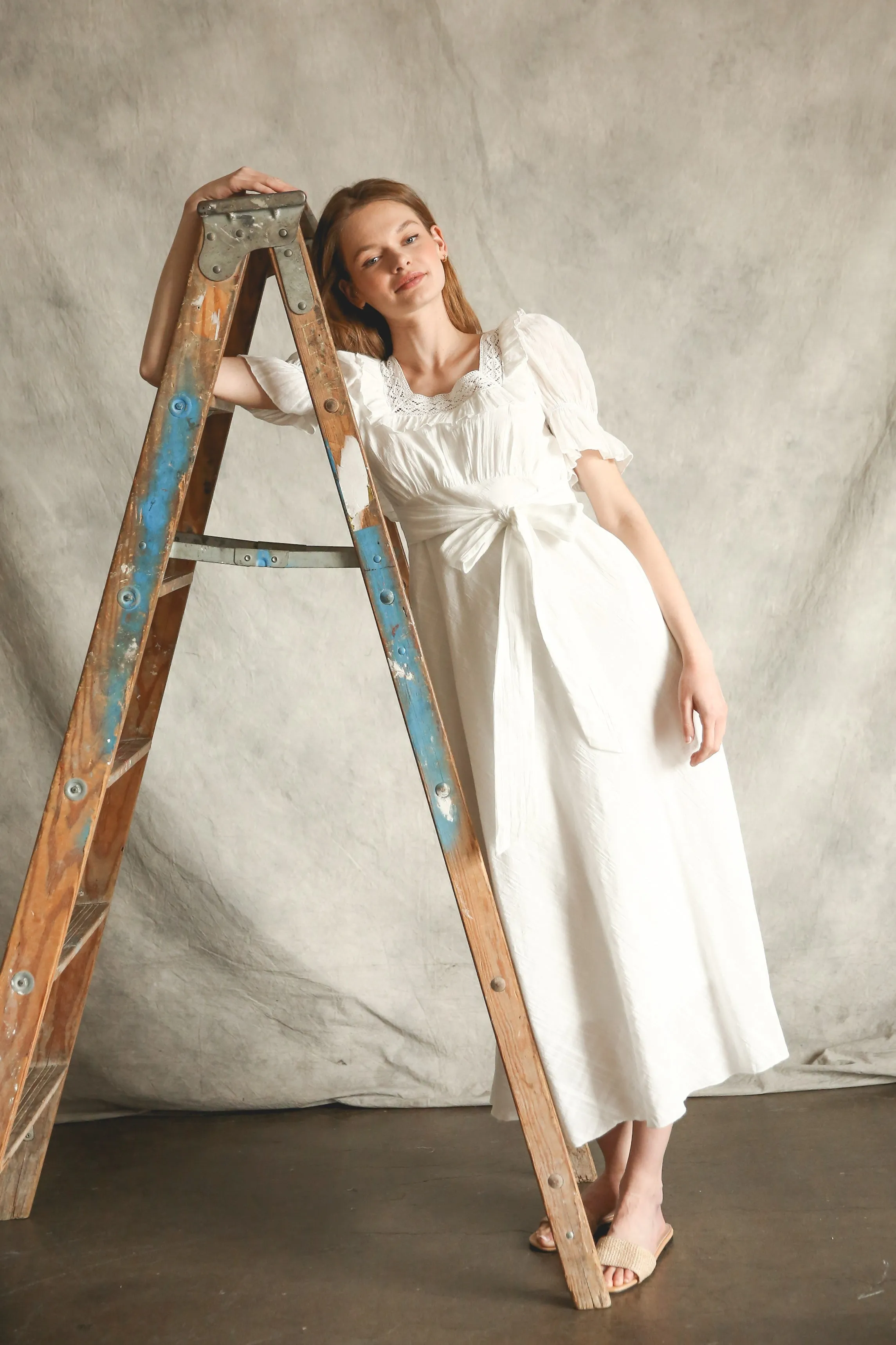 Cream Maxi Dress sold by Pinkblush