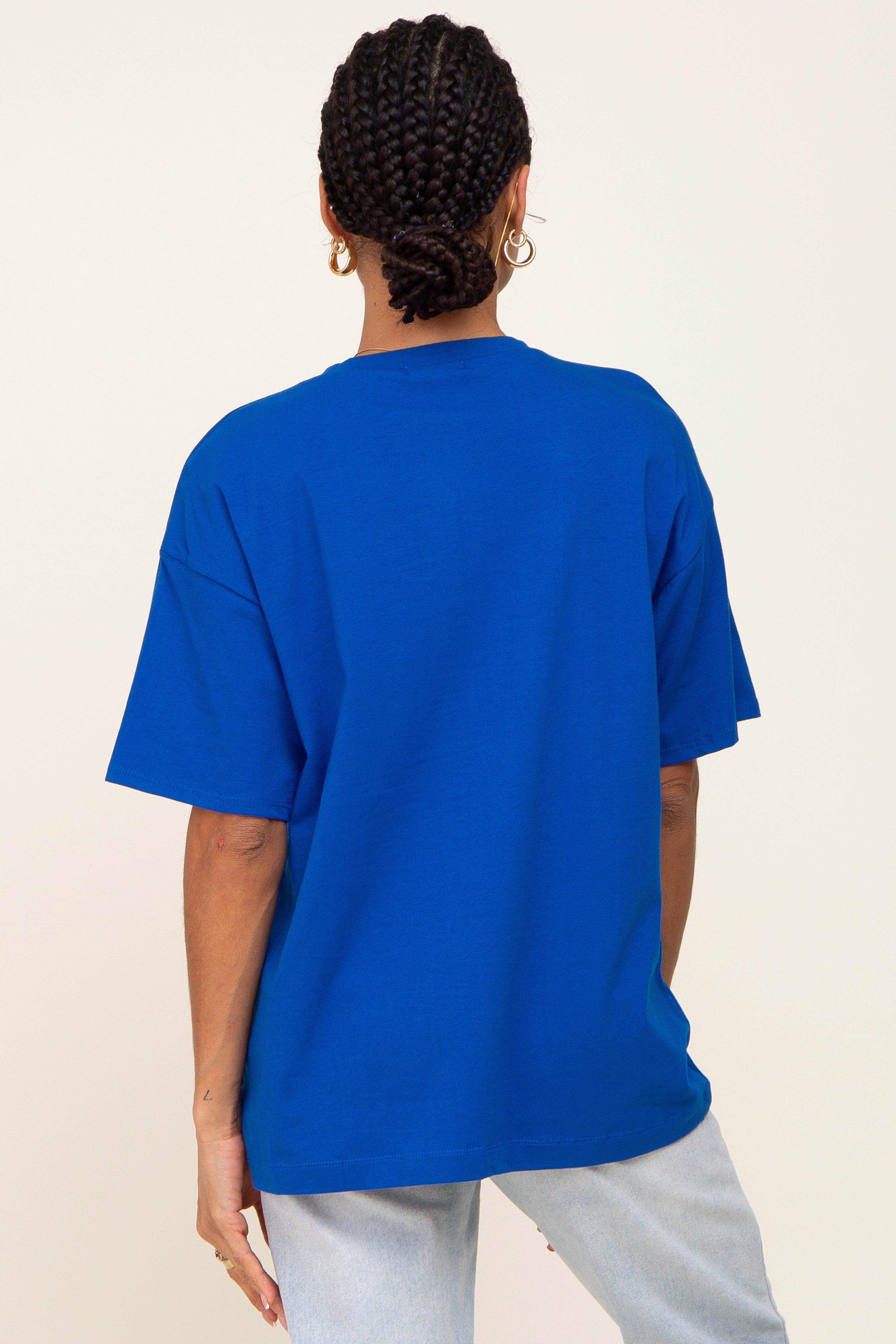 Royal Blue Oversized Basic Tee sold by Pinkblush product image thumbnail 3