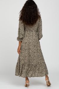 Cream Floral Ruffle Sweetheart Neck Midi Dress sold by Pinkblush
