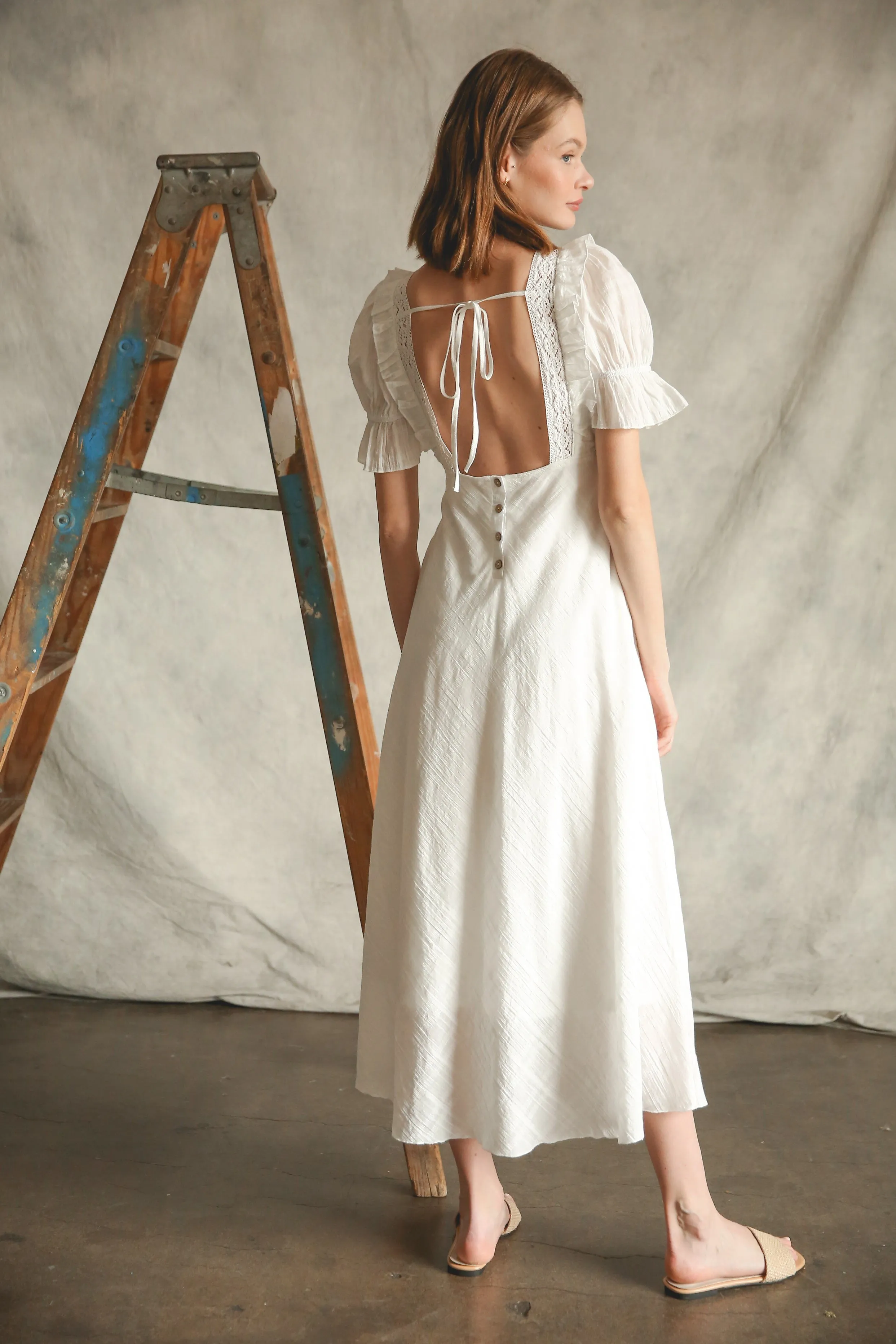 Cream Maxi Dress sold by Pinkblush product image thumbnail 3