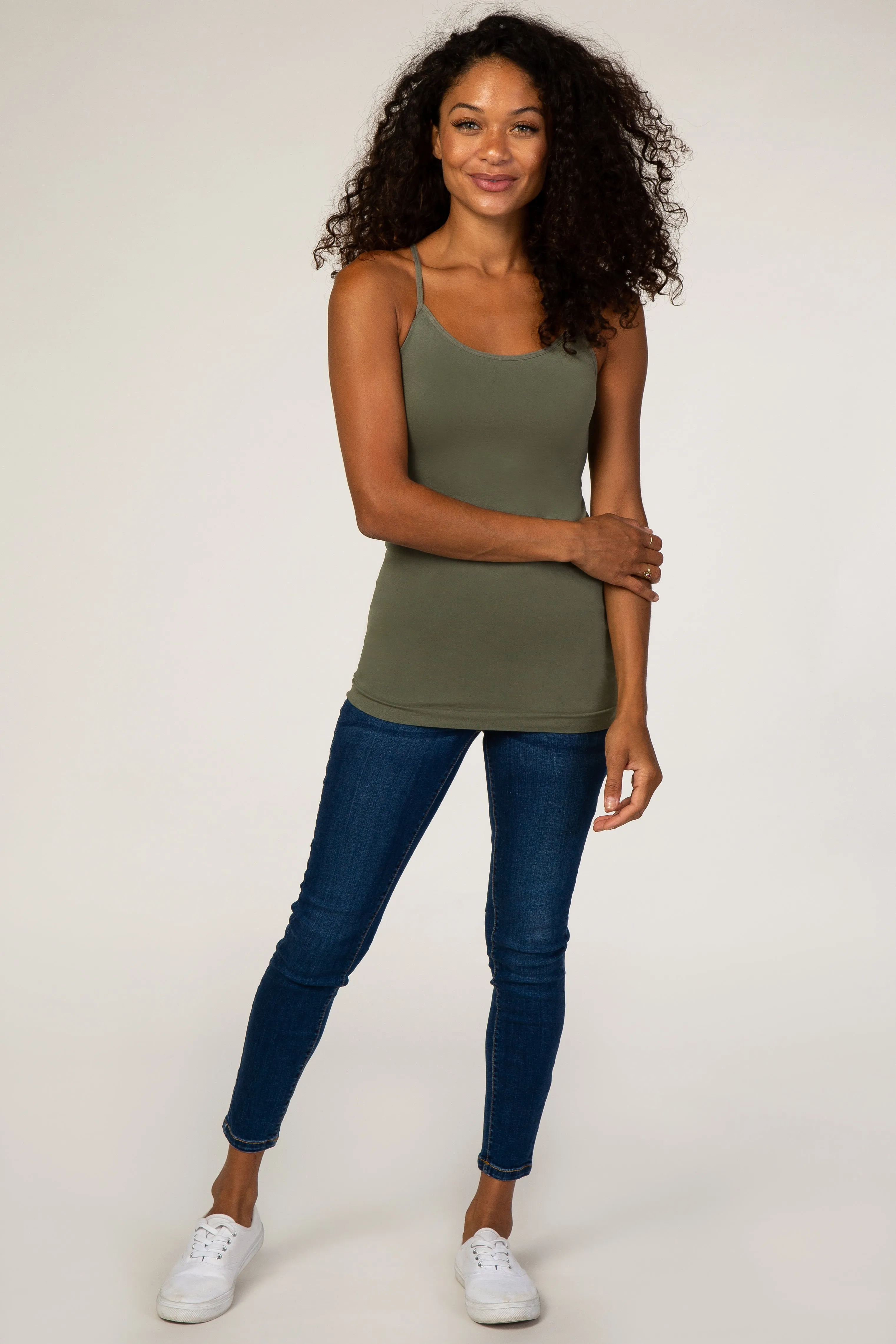 Light Olive Fitted Cami sold by Pinkblush product image thumbnail 4