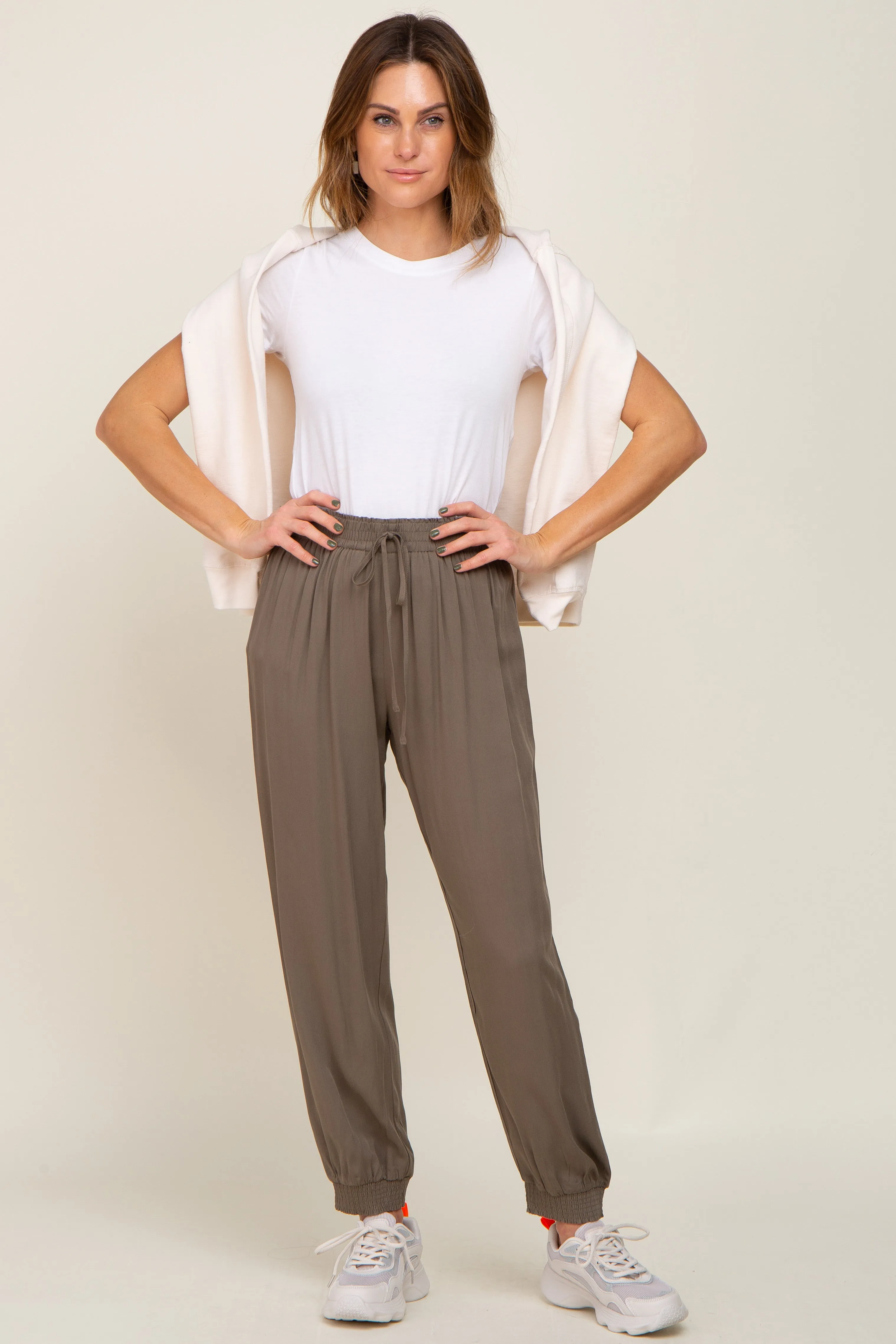 Olive Drawstring Accent Joggers sold by Pinkblush product image thumbnail 5