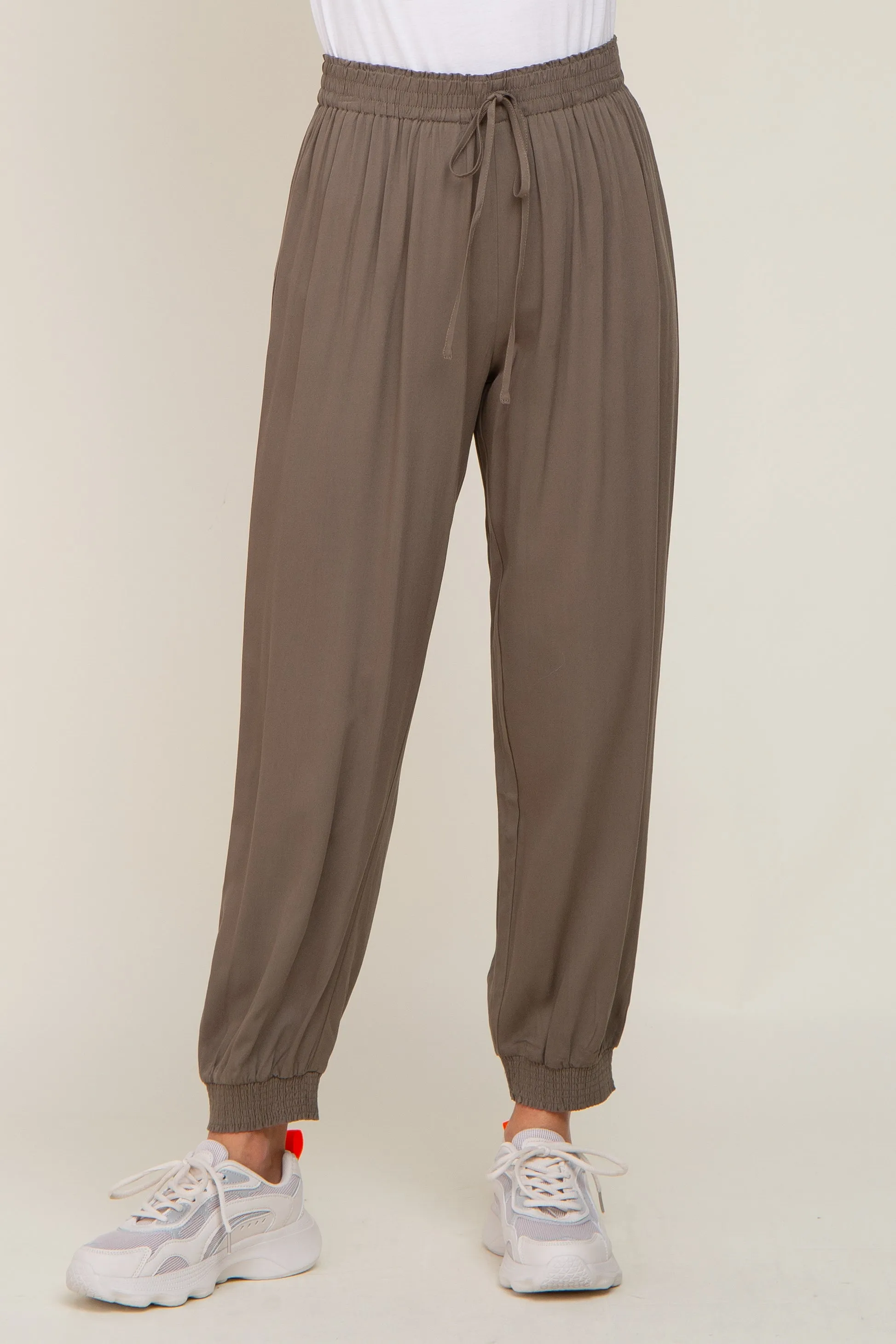 Olive Drawstring Accent Joggers sold by Pinkblush product image thumbnail 2
