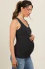 Charcoal Sleeveless Ribbed Maternity Top sold by Pinkblush