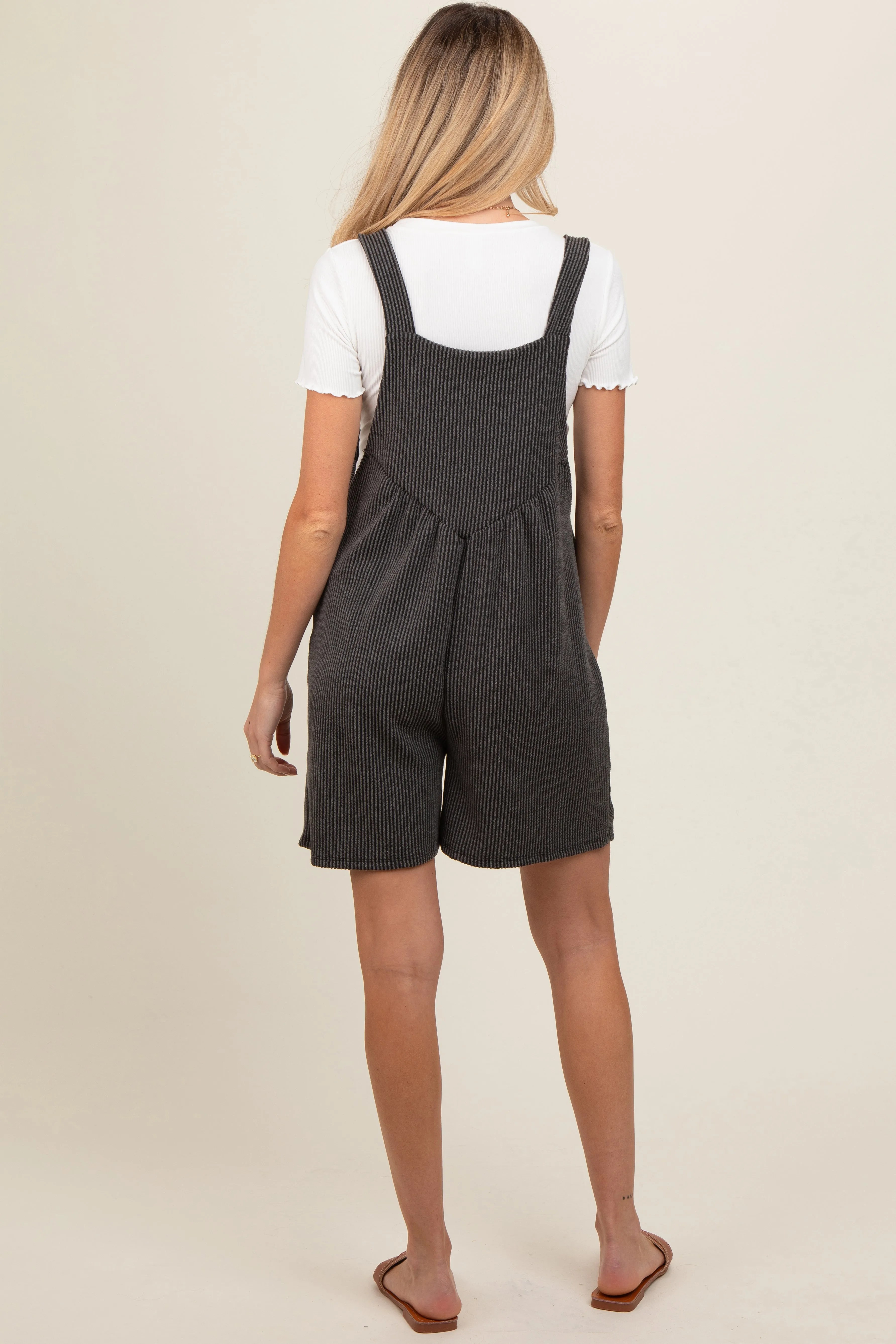Charcoal Ribbed Maternity Romper sold by Pinkblush product image thumbnail 3