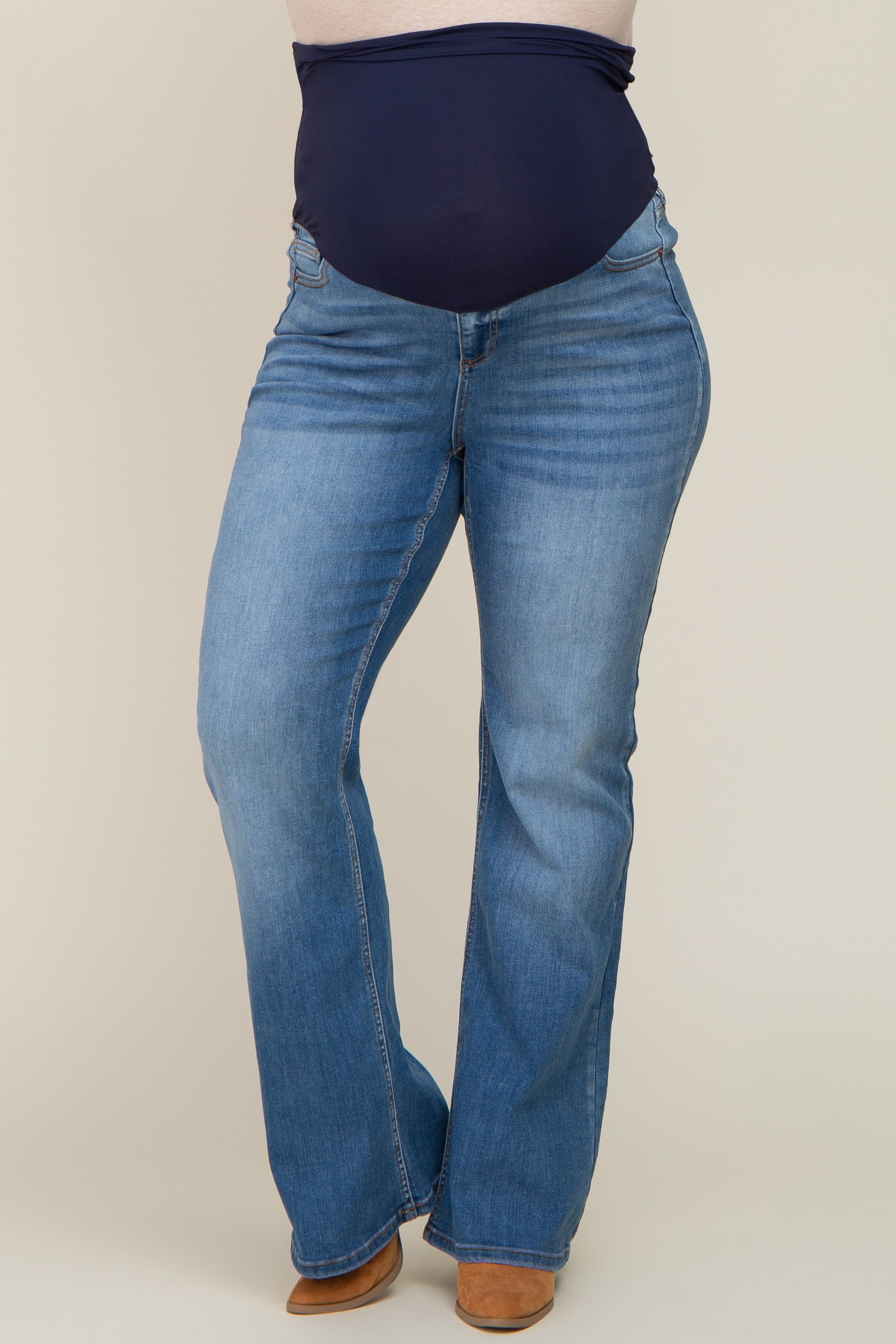 Blue Maternity Plus Bootcut Jeans sold by Pinkblush product image thumbnail 3