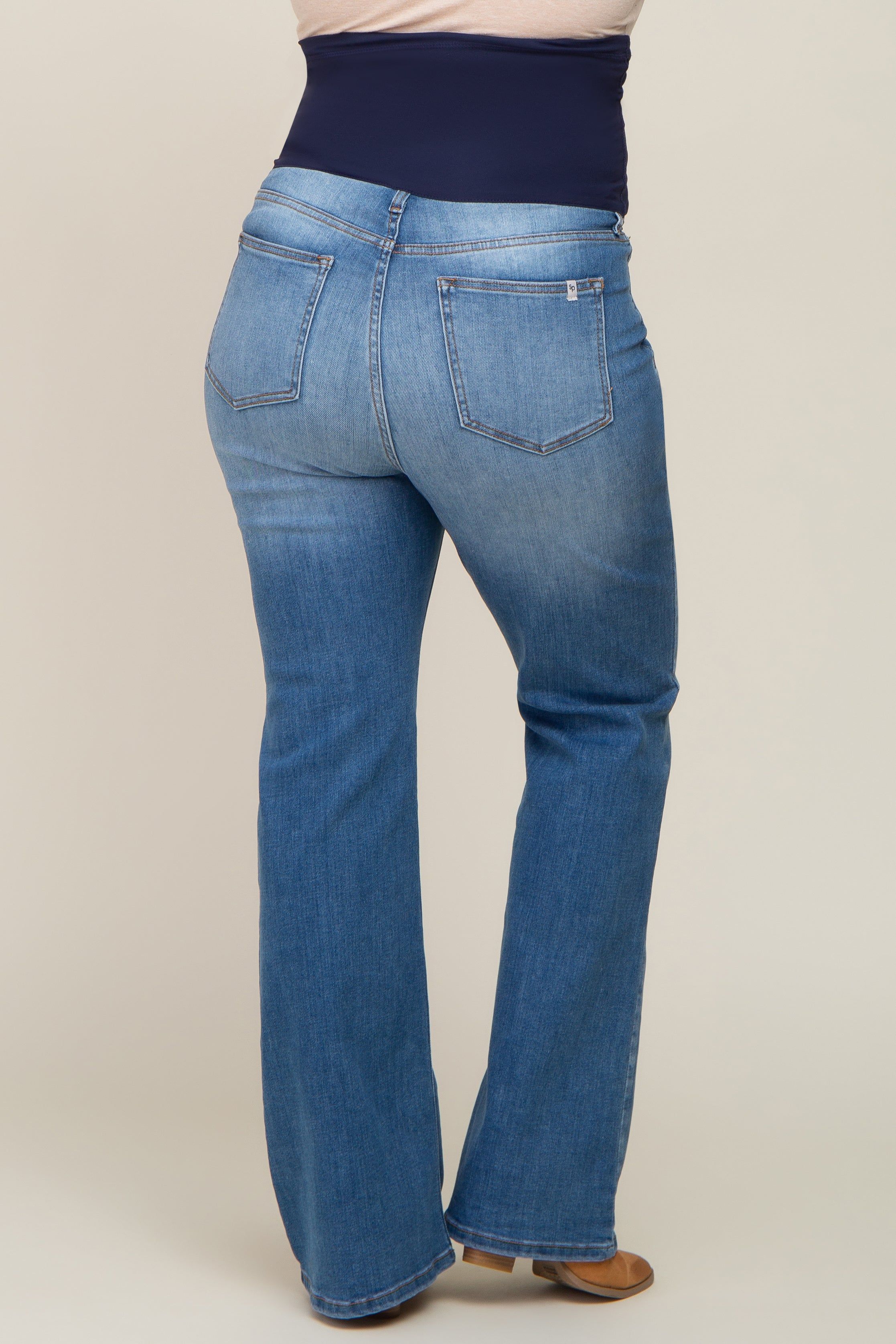 Blue Maternity Plus Bootcut Jeans sold by Pinkblush product image thumbnail 5