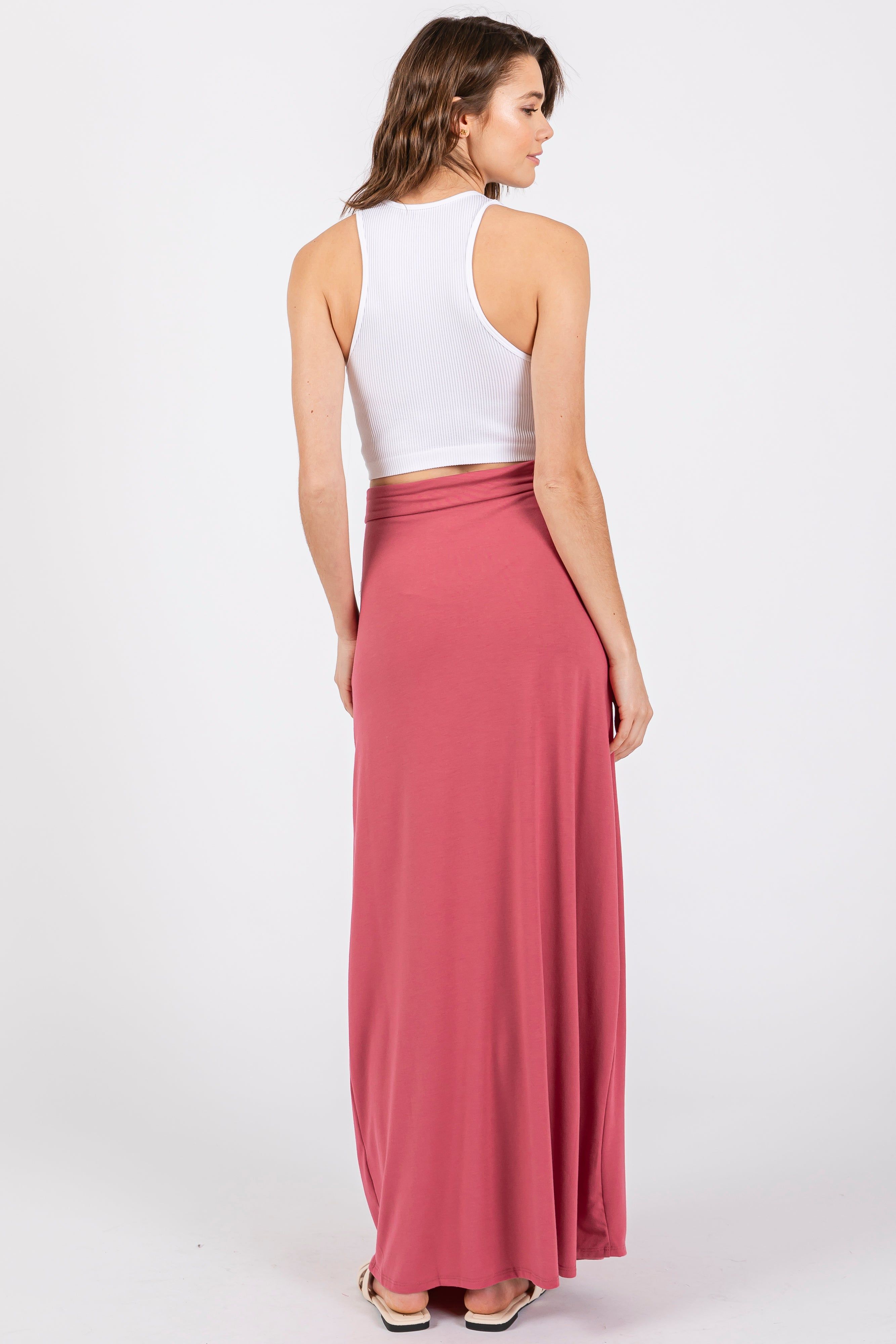 Salmon Drawstring Maxi Skirt sold by Pinkblush product image thumbnail 3
