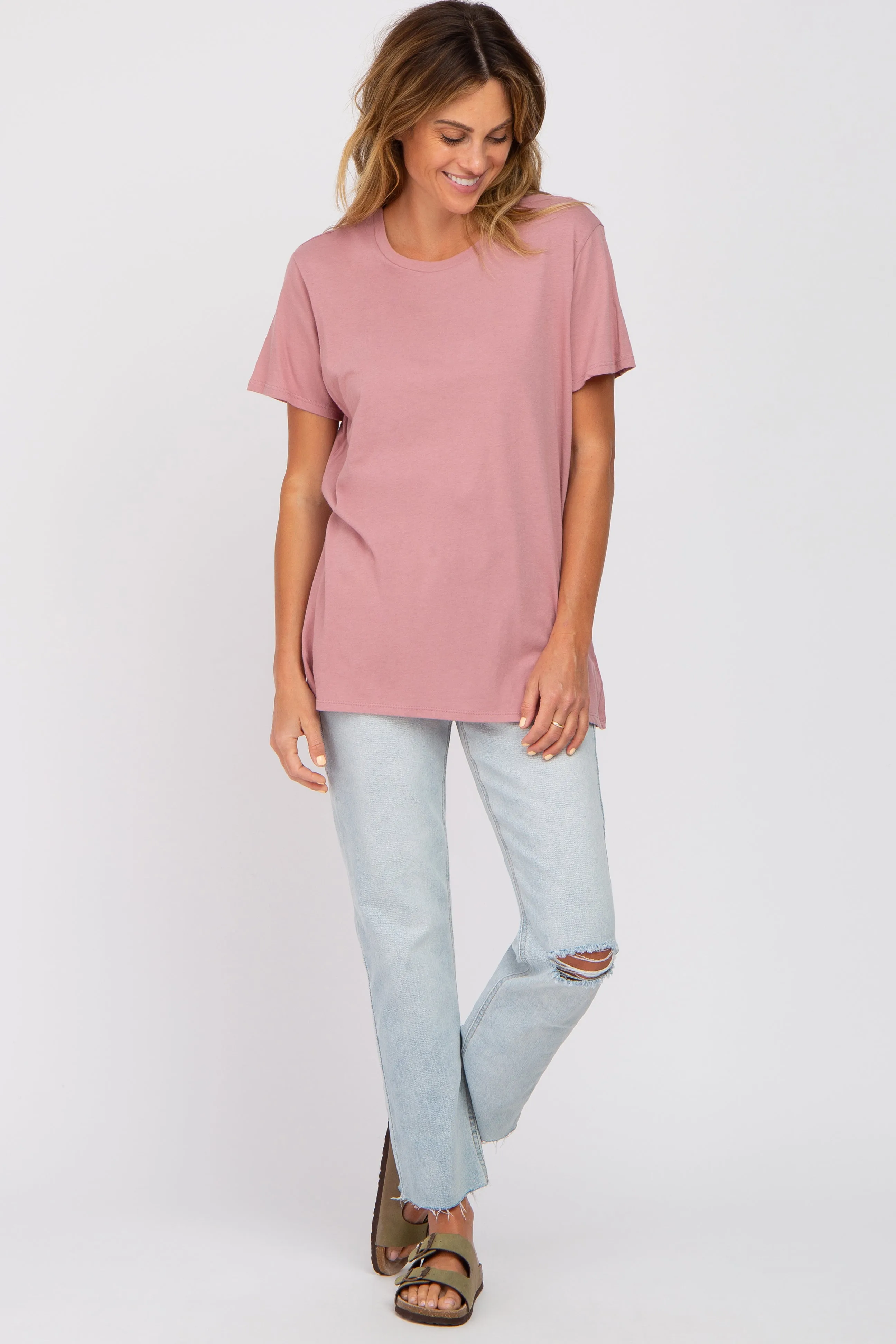Mauve Oversized Short Sleeve Top sold by Pinkblush product image thumbnail 4