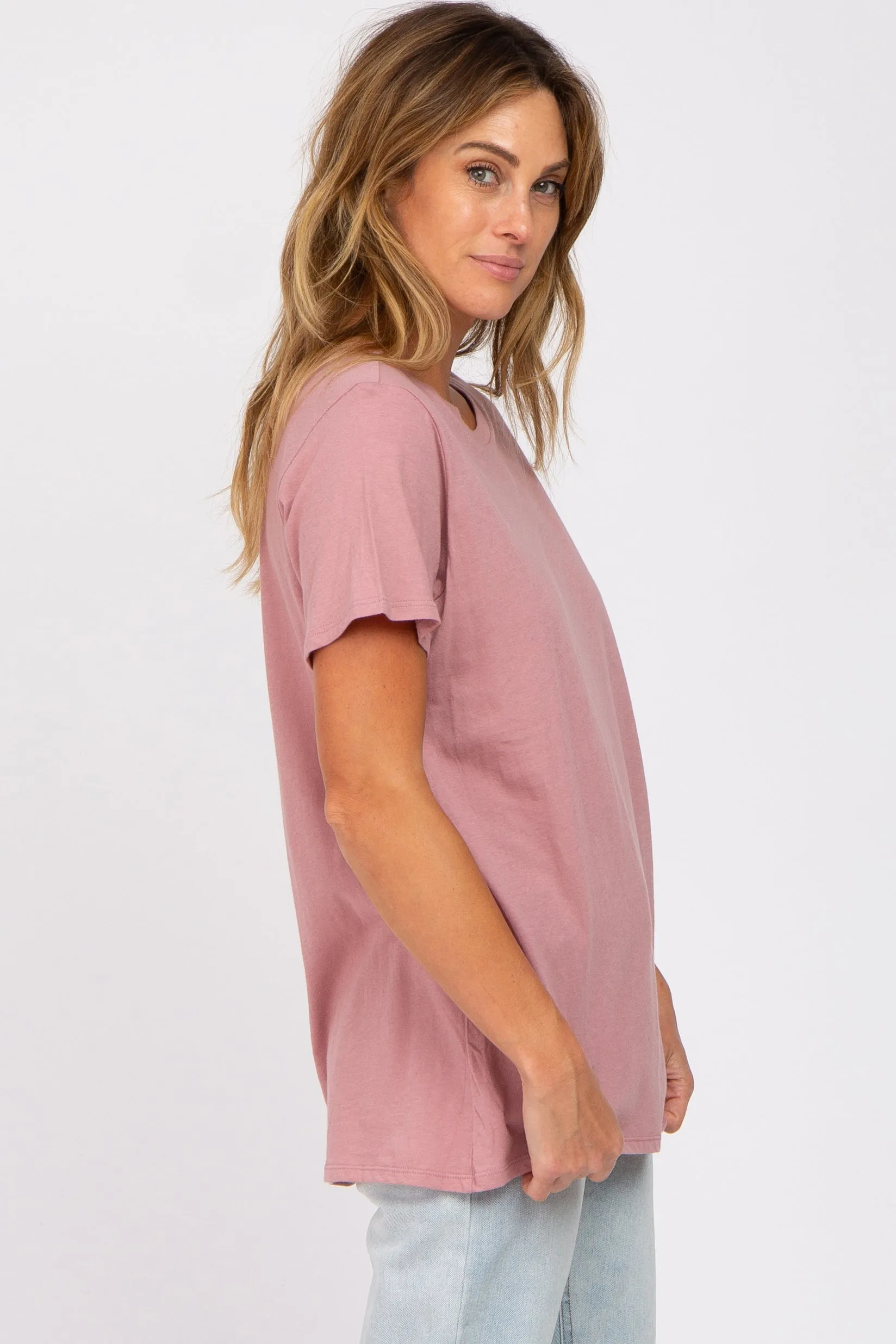 Mauve Oversized Short Sleeve Top sold by Pinkblush product image thumbnail 2