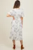 Black Floral Smocked Waist Maternity Midi Dress sold by Pinkblush