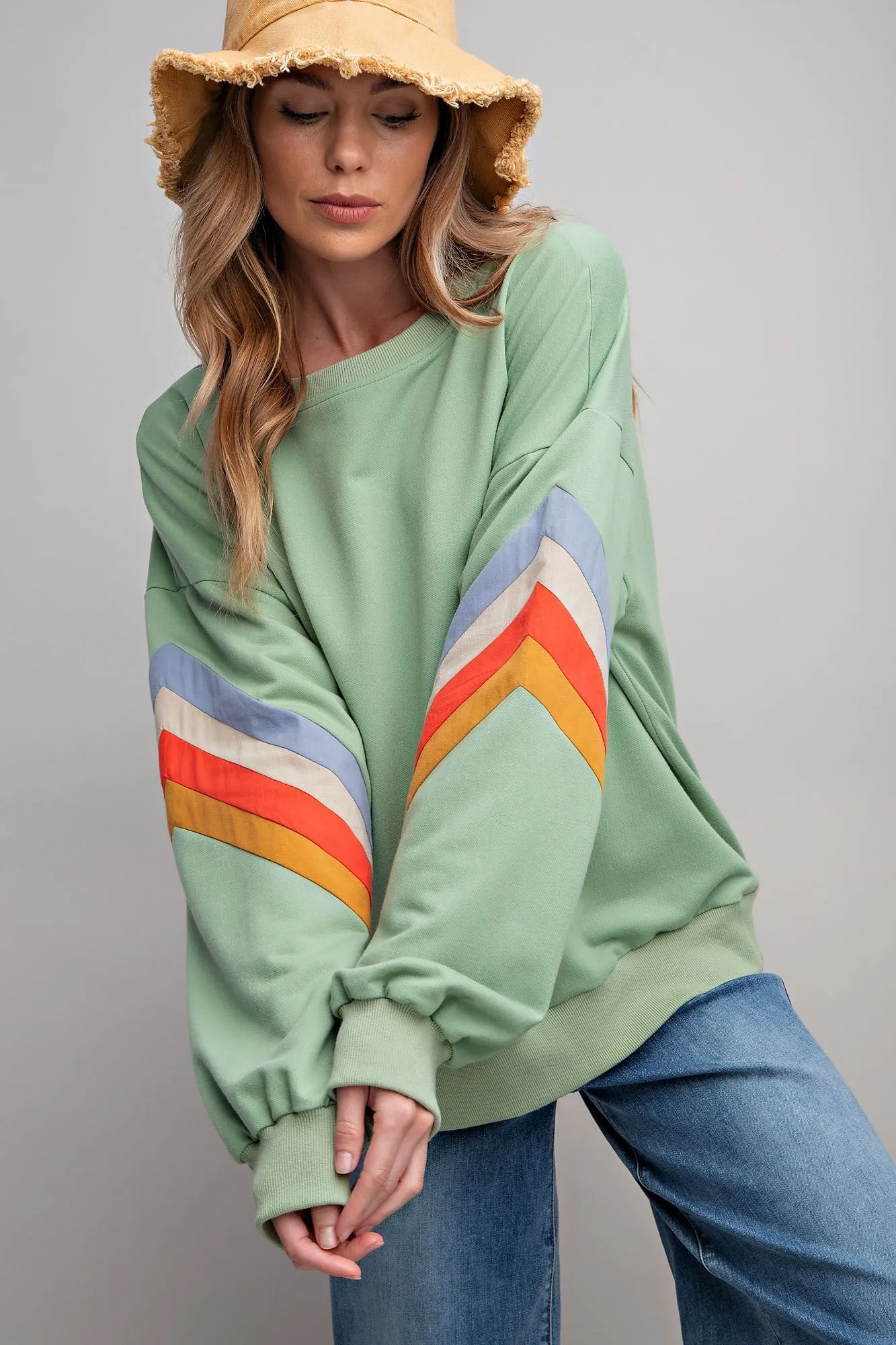 Sage Banded Bottom Terry Maternity Pullover sold by Pinkblush product image thumbnail 5