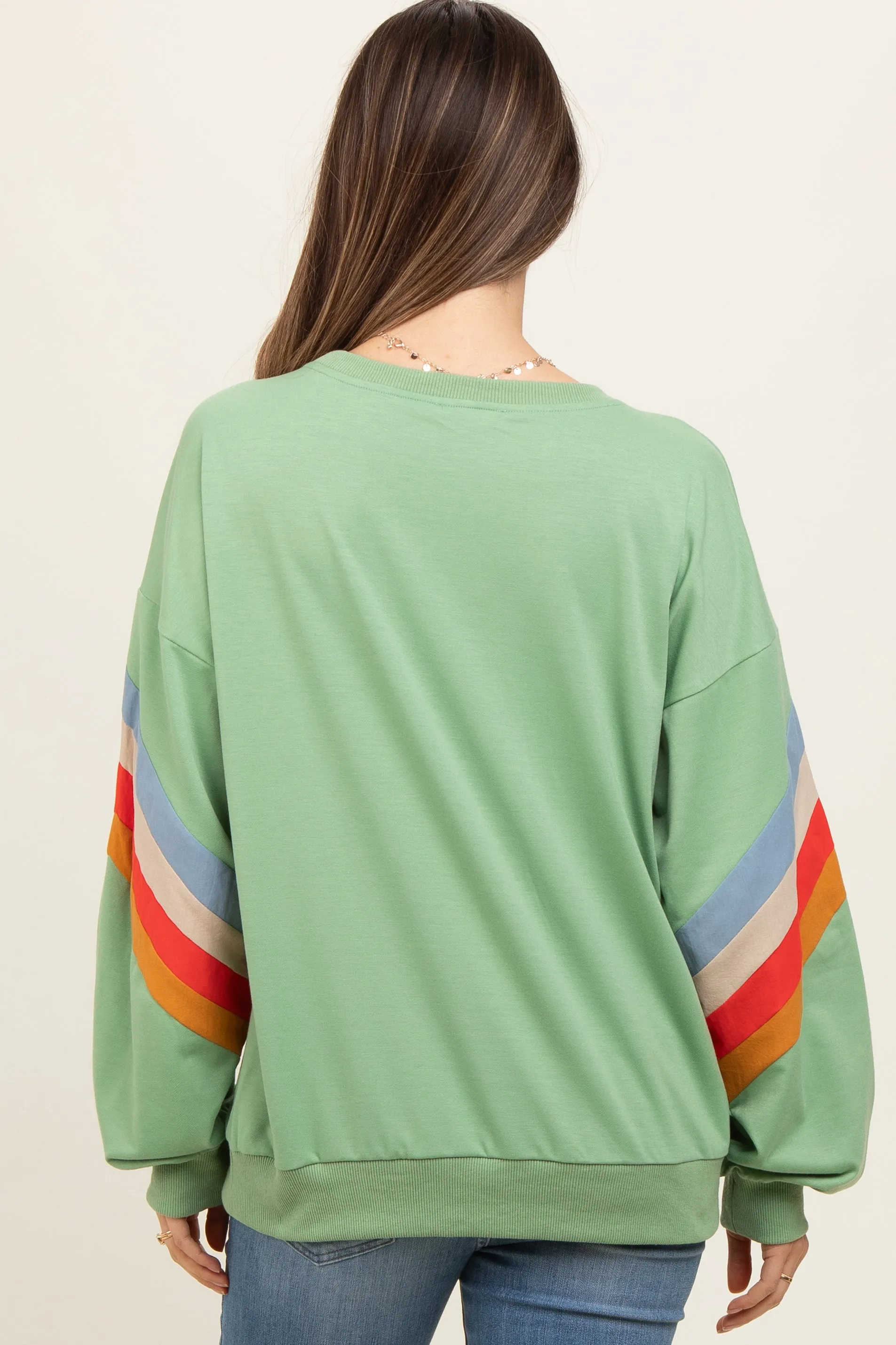 Sage Banded Bottom Terry Maternity Pullover sold by Pinkblush product image thumbnail 4