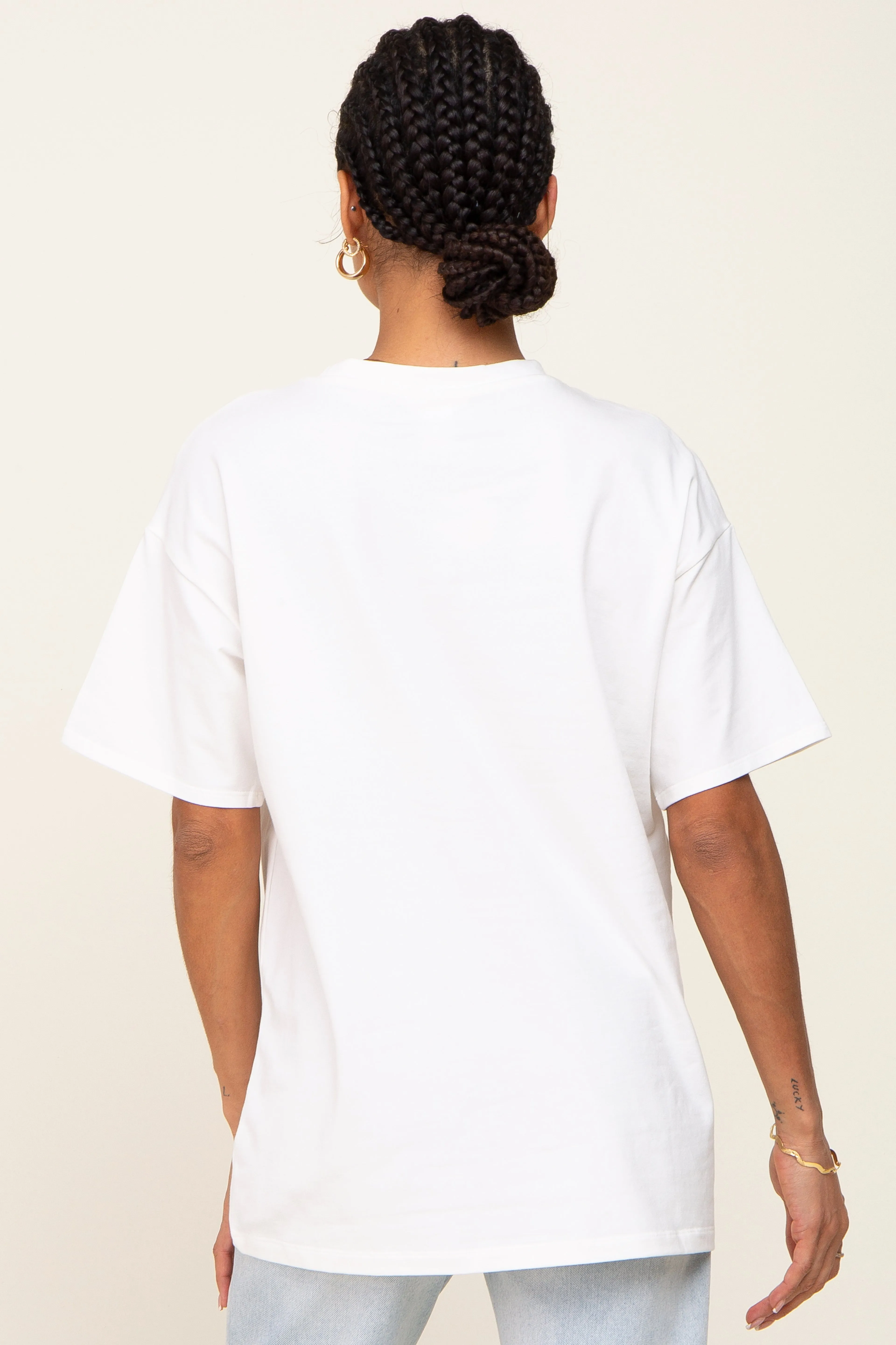 Ivory Oversized Basic Tee sold by Pinkblush product image thumbnail 3