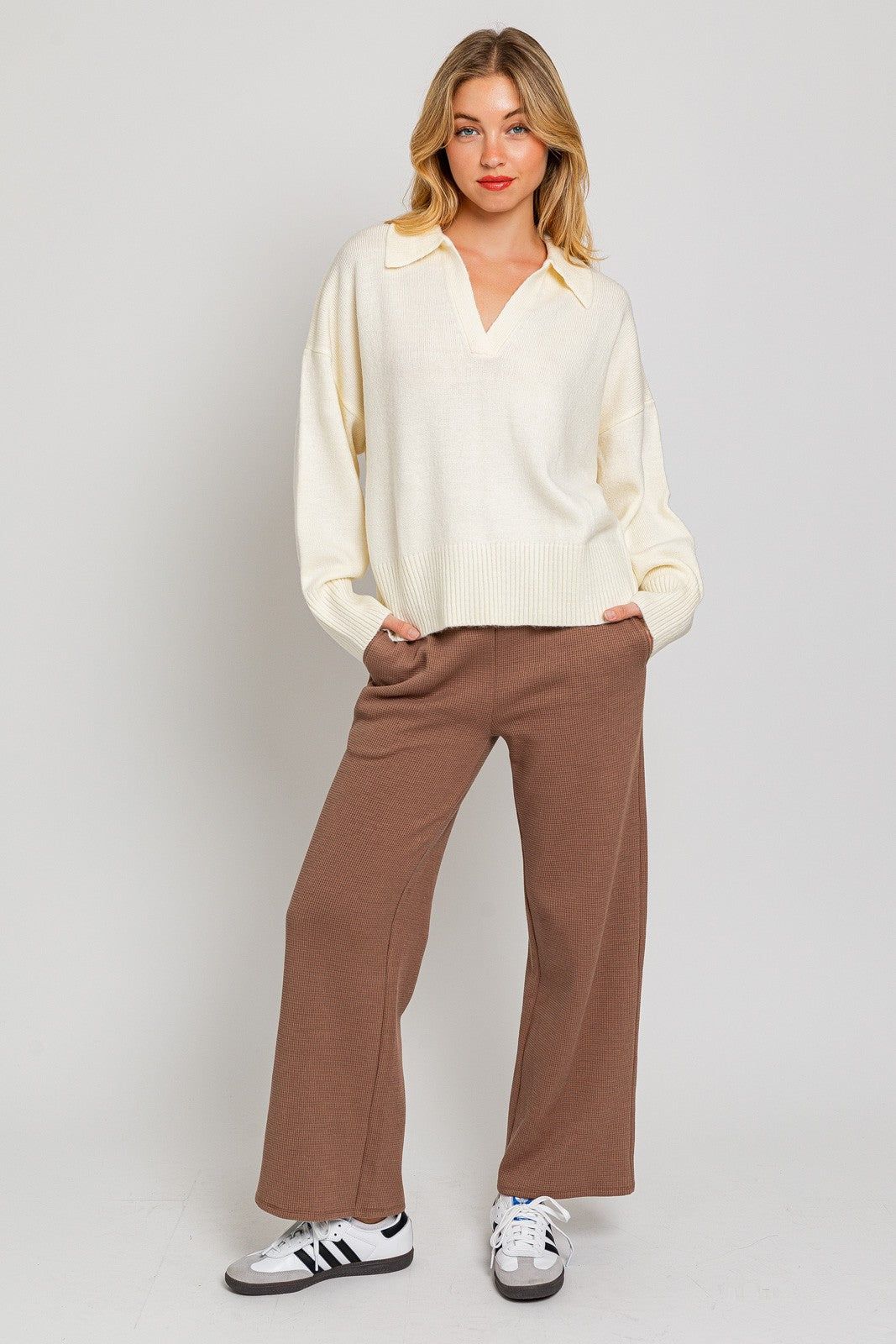 White Collared Boxy Sweater Top sold by Pinkblush product image thumbnail 4