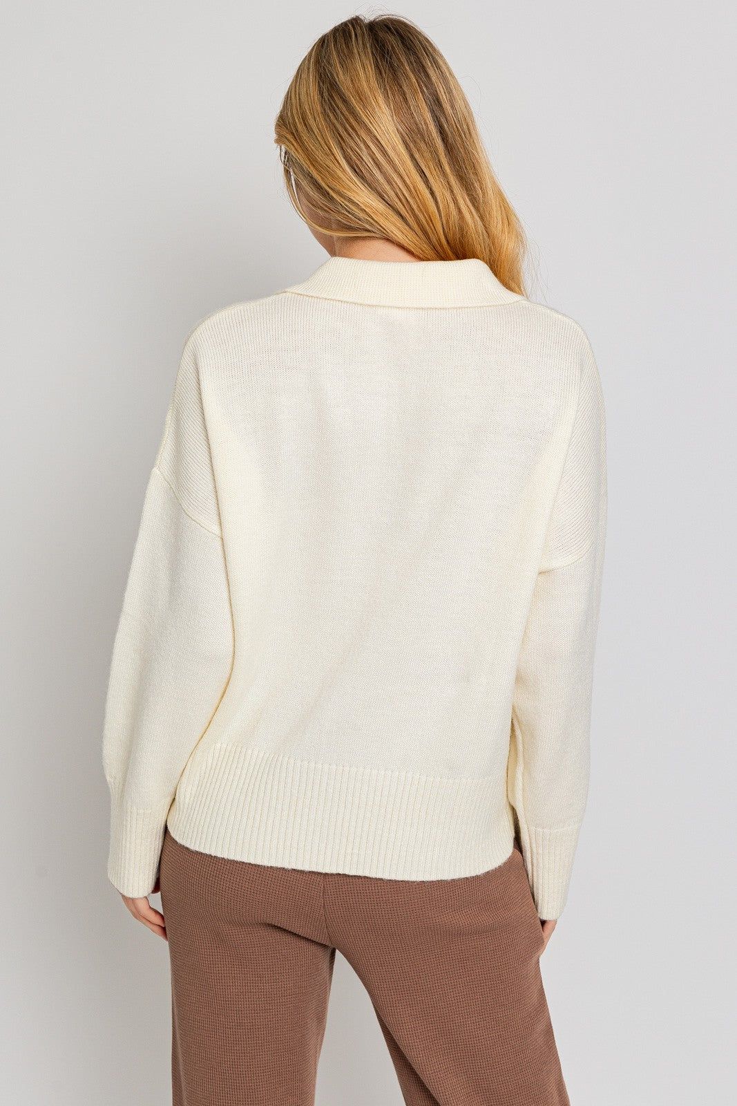 White Collared Boxy Sweater Top sold by Pinkblush product image thumbnail 3