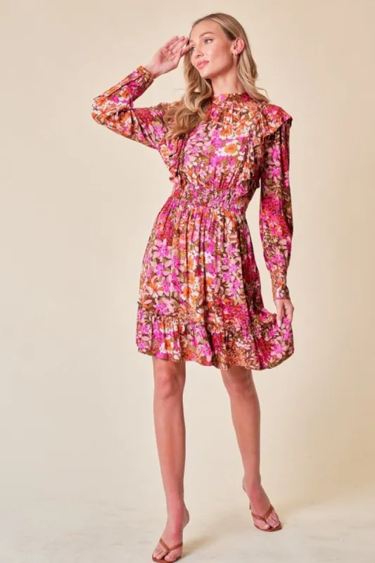 Pink Ruffle Floral Dress sold by Pinkblush