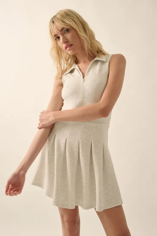 Heather Grey Collared Knit Mini Dress sold by Pinkblush