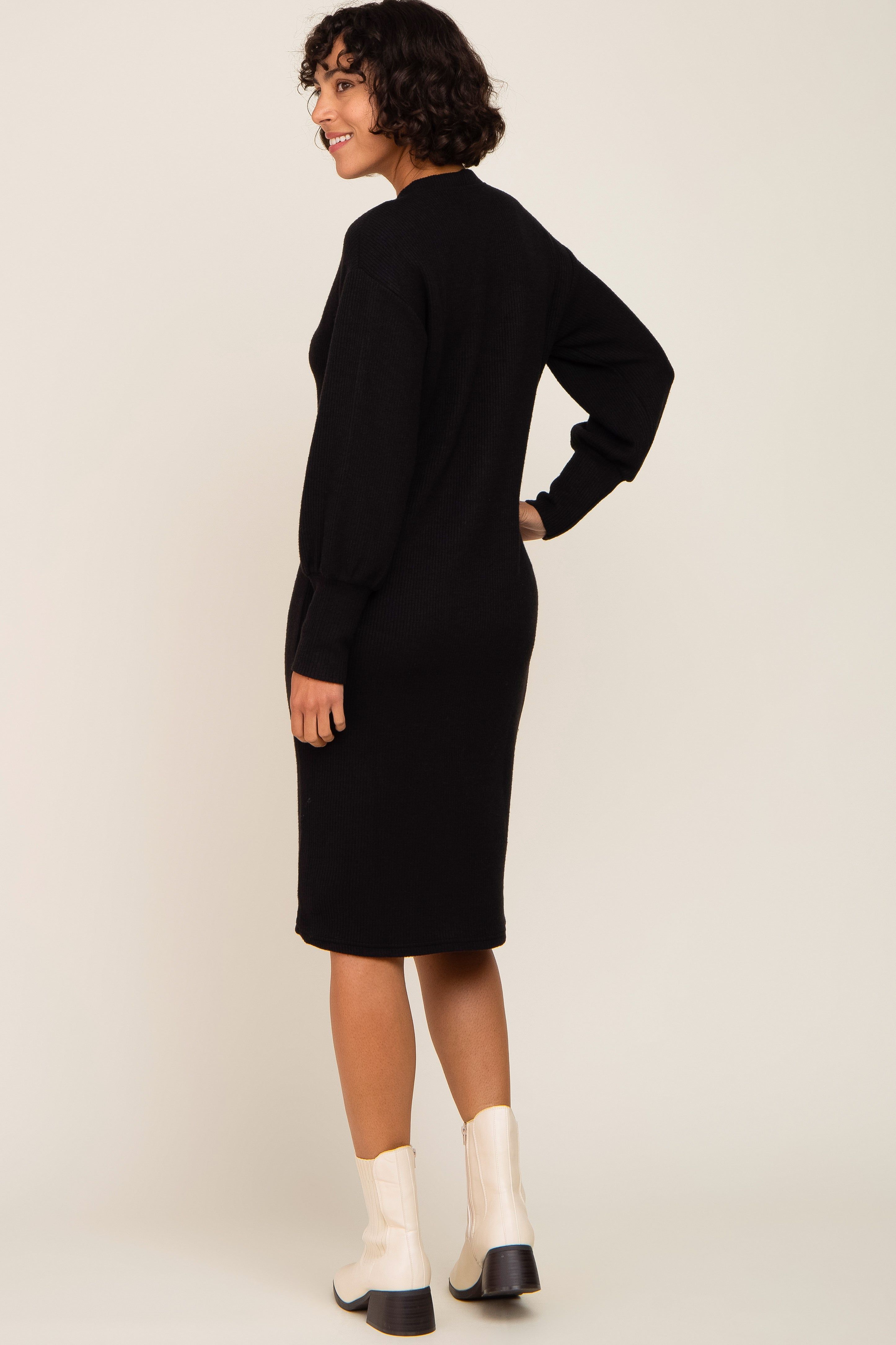 Black Long Button Down Cardigan/Dress sold by Pinkblush product image thumbnail 3