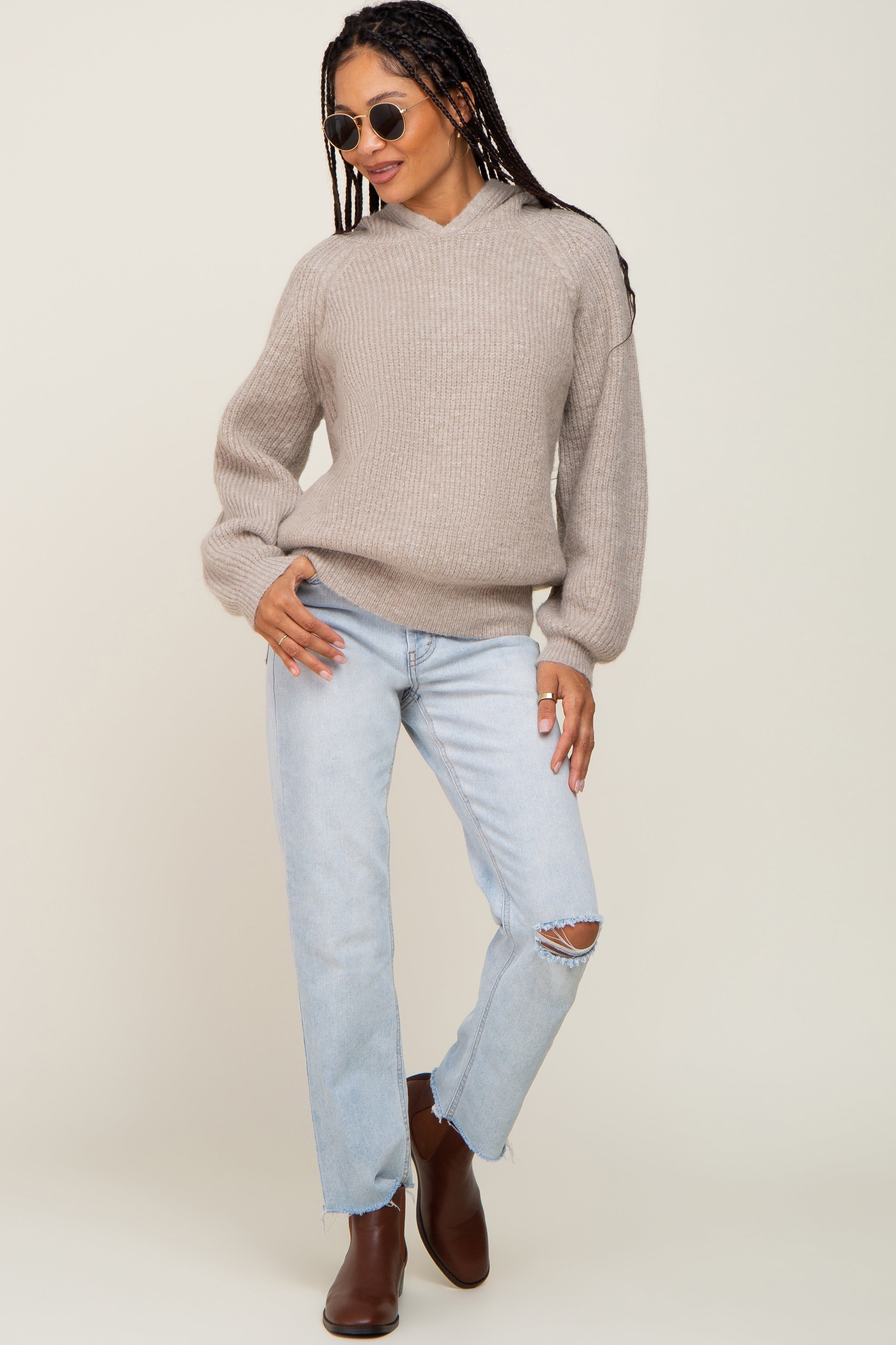 Beige Hooded Sweater sold by Pinkblush product image thumbnail 4