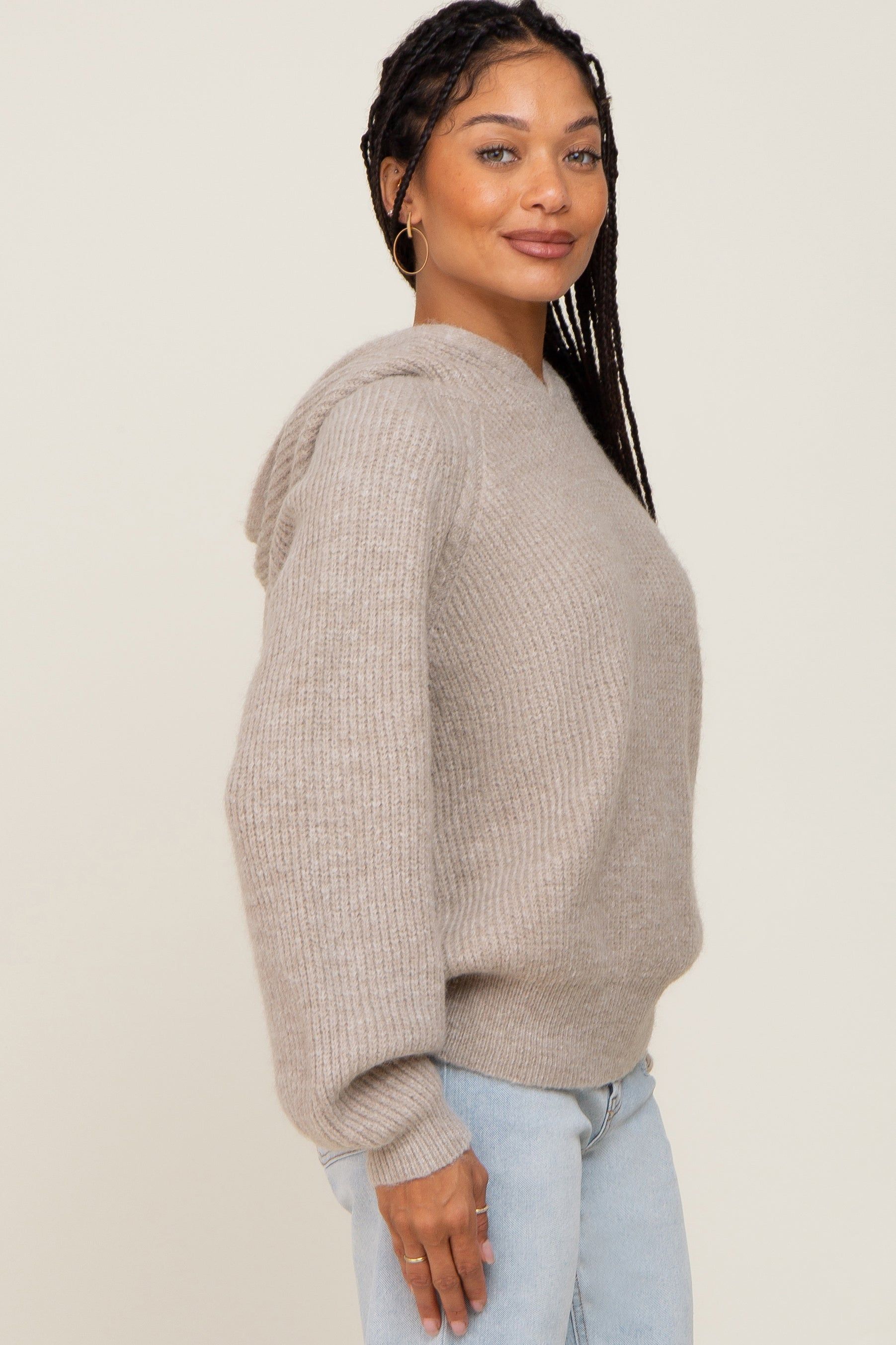 Beige Hooded Sweater sold by Pinkblush product image thumbnail 2