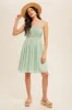 Light Olive Textured Smocked Dress sold by Pinkblush