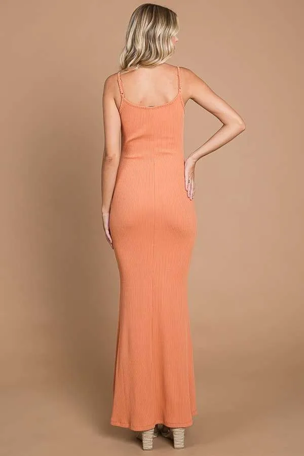 Peach Ribbed Maxi Dress sold by Pinkblush product image thumbnail 3