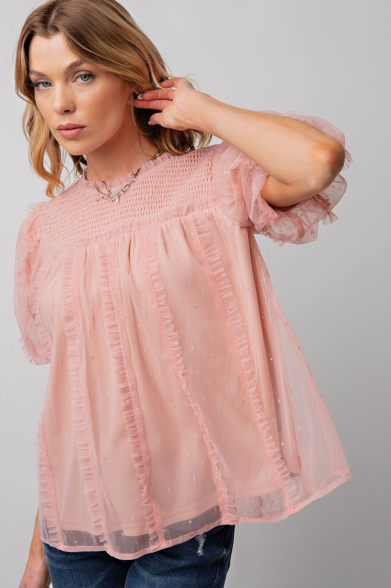 Blush Mesh Lace Top sold by Pinkblush