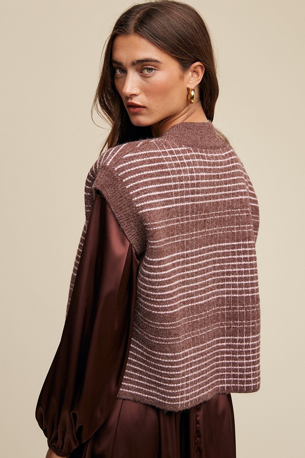 Red Plaid V-Neck Cropped Sweater Vest sold by Pinkblush product image thumbnail 3