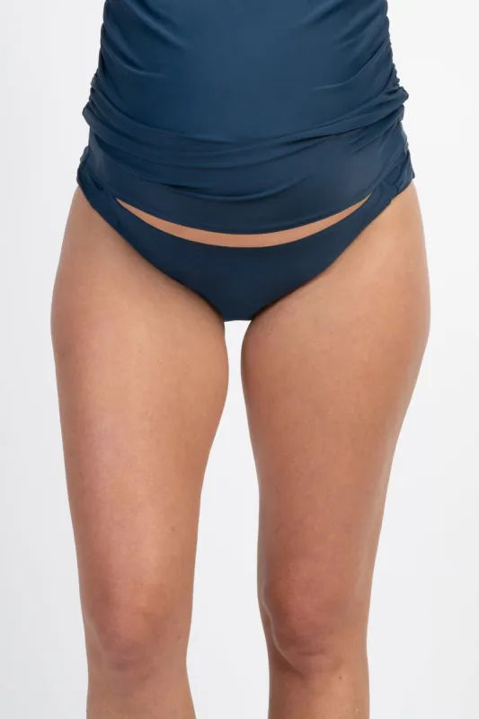 Navy Blue Solid Basic Maternity Bikini Bottoms sold by Pinkblush