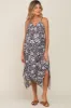 Charcoal Floral Handkerchief Maternity Midi Dress sold by Pinkblush