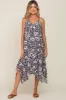 Charcoal Floral Handkerchief Maternity Midi Dress sold by Pinkblush