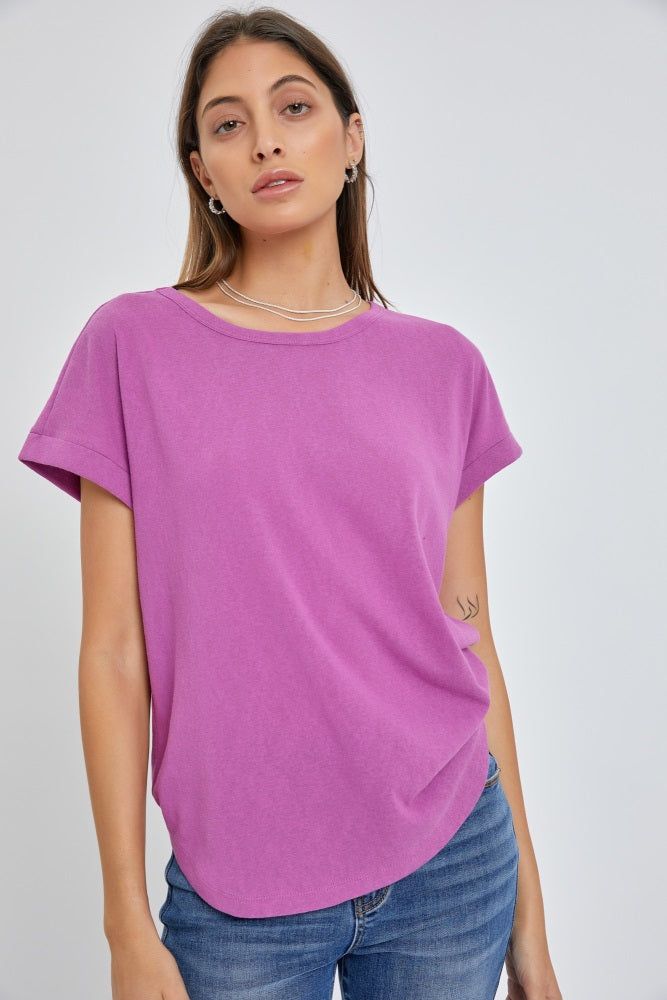 Magenta Short Dolman Sleeve Top sold by Pinkblush
