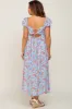 Light Blue Floral Back Cutout Maternity Midi Dress sold by Pinkblush