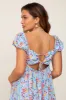 Light Blue Floral Back Cutout Maternity Midi Dress sold by Pinkblush