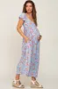 Light Blue Floral Back Cutout Maternity Midi Dress sold by Pinkblush