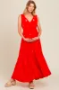 Coral Floral Embroidered Sleeveless Maternity Maxi Dress sold by Pinkblush