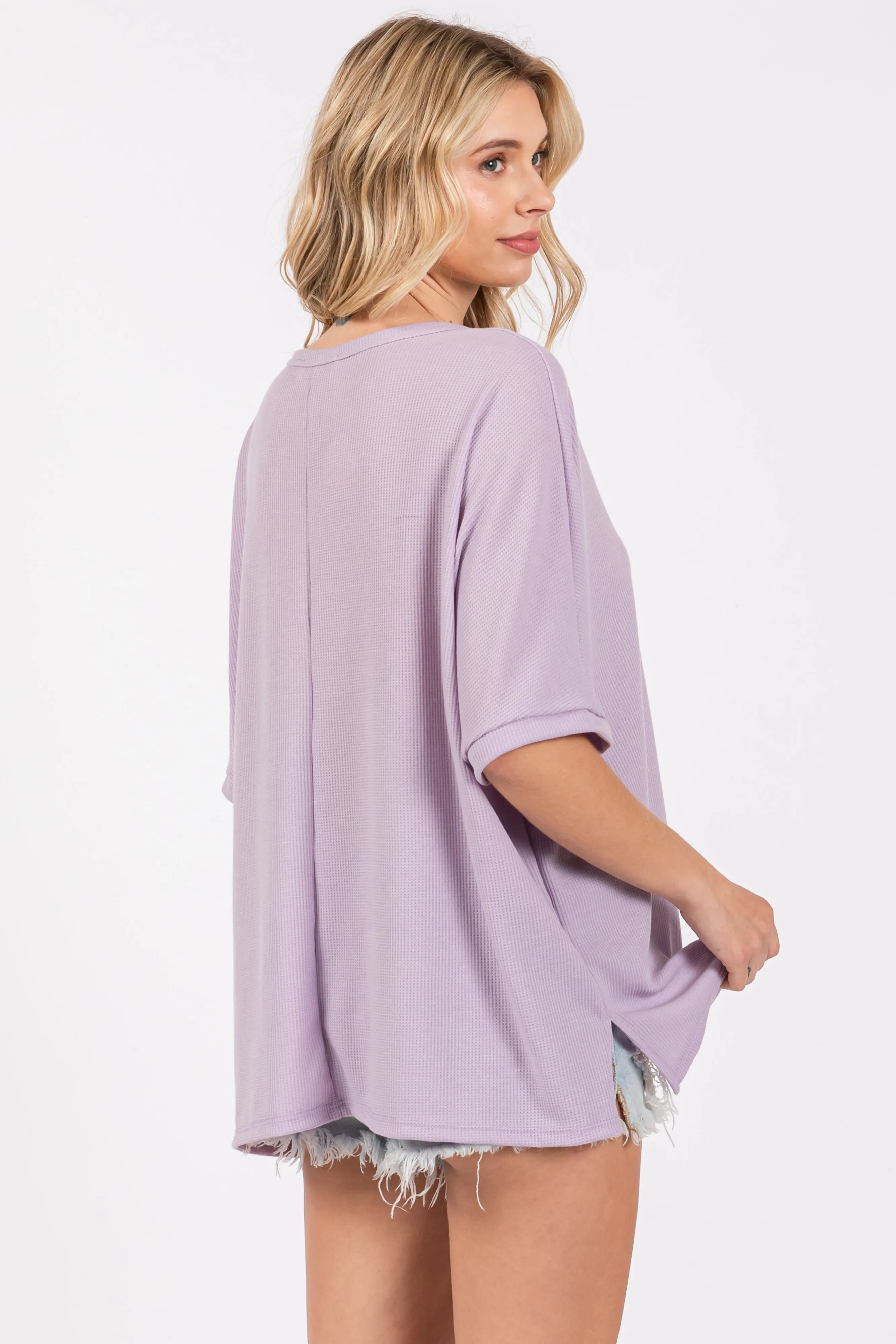 Lavender Waffle Knit Dolman Top sold by Pinkblush product image thumbnail 4