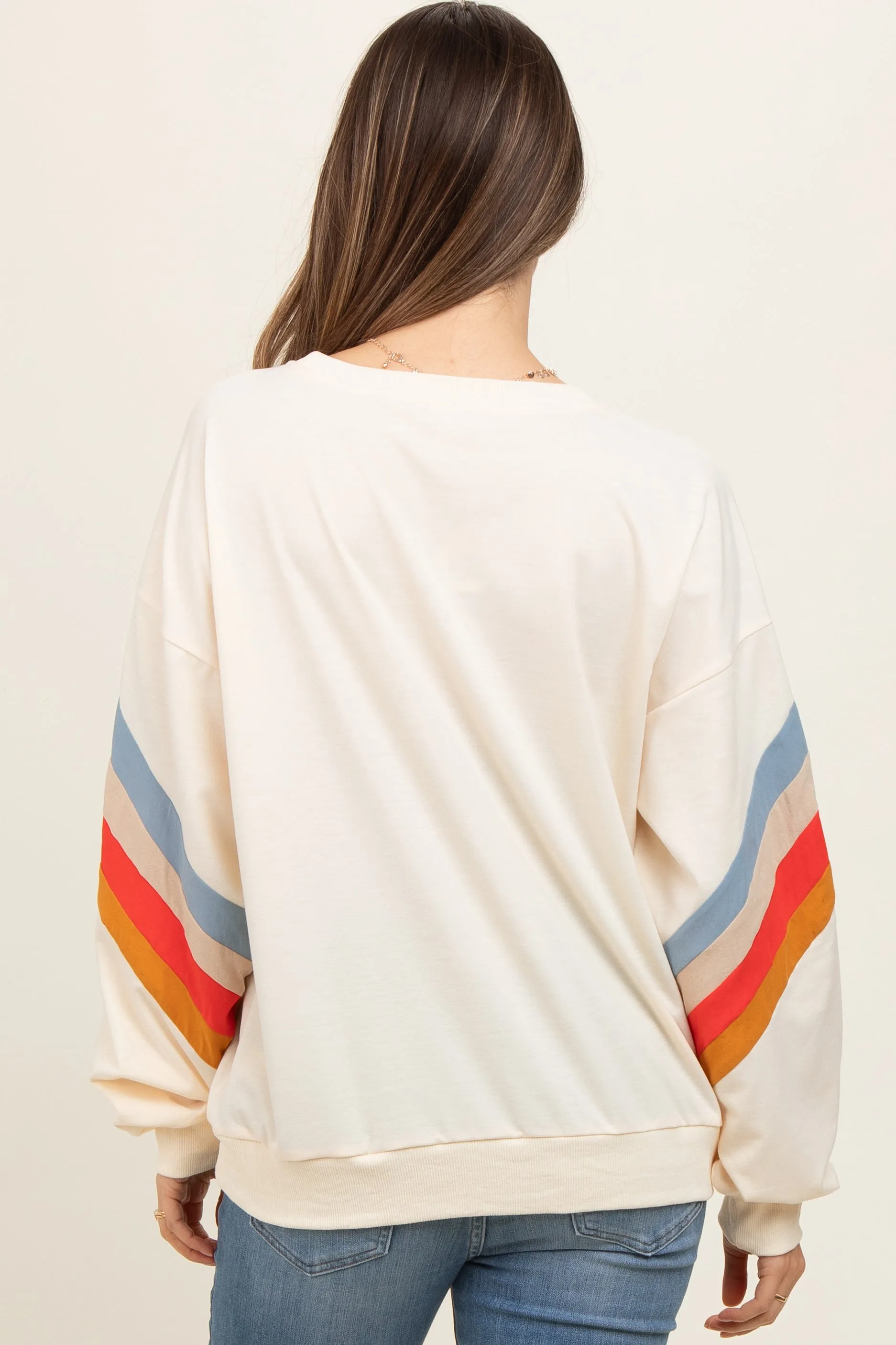 Ivory Banded Bottom Terry Maternity Pullover sold by Pinkblush product image thumbnail 4