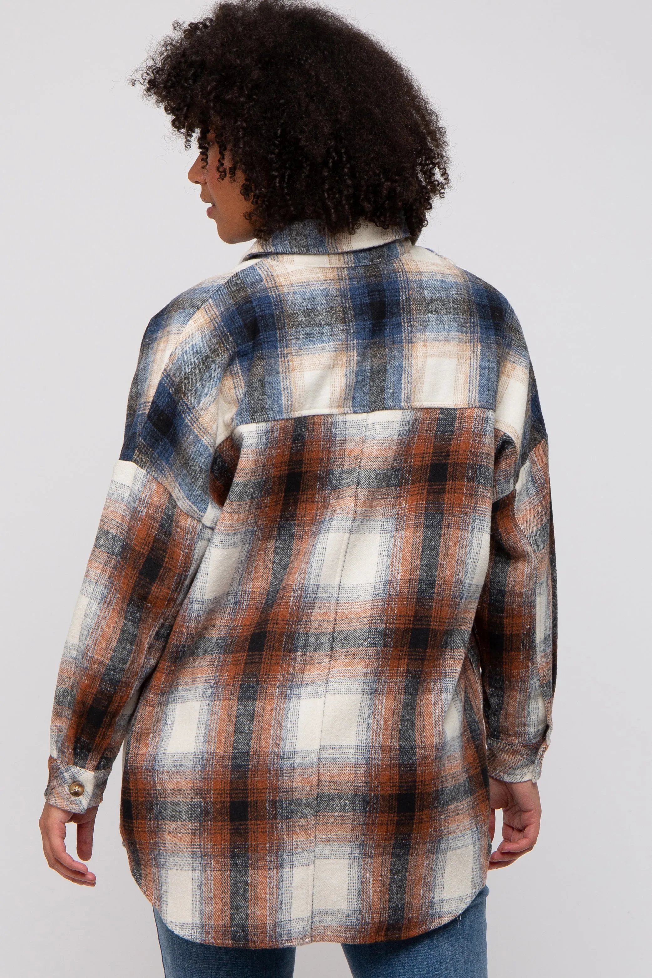 Rust Plaid Button Down Flannel sold by Pinkblush product image thumbnail 3