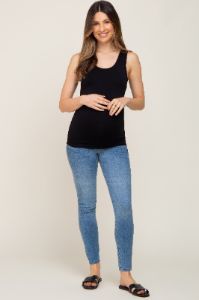 Black Seamless Maternity Tank Top sold by Pinkblush