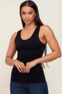 Black Seamless Maternity Tank Top sold by Pinkblush